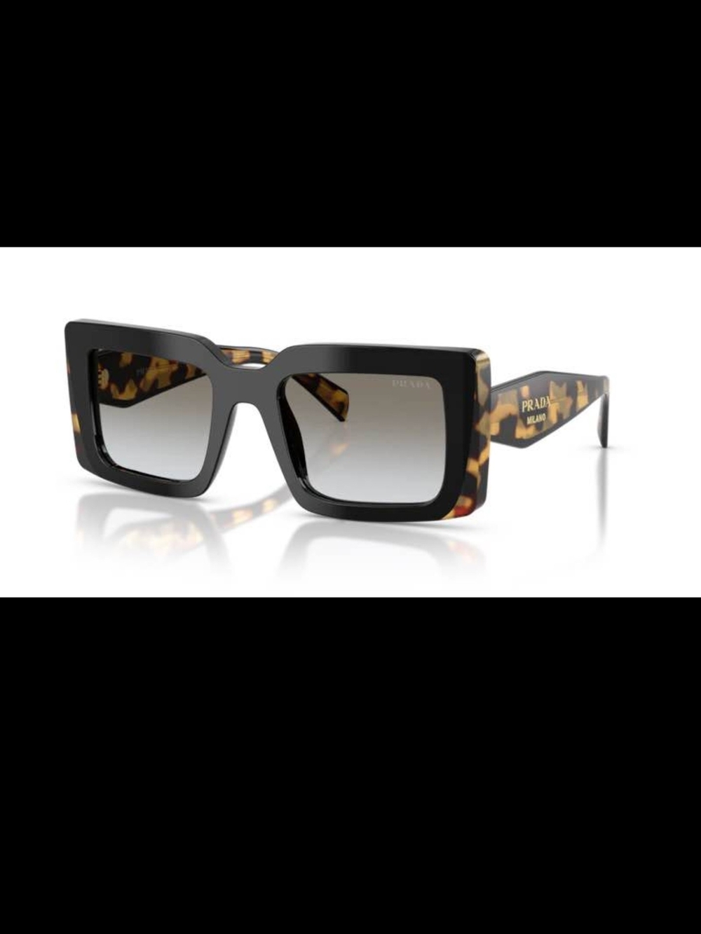 Prada Black & Tortoiseshell Oversized Square Sunglasses